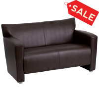 Flash Furniture HERCULES Majesty Series Brown Leather Love Seat 222-2-BN-GG